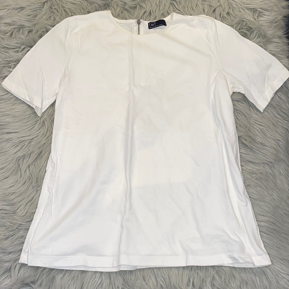 Gap White 1/4 sleeve Tee Blouse size M